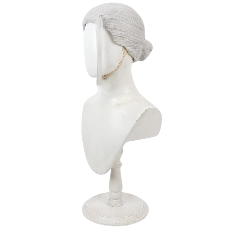 White Smoke Taro Sakamoto Cosplay Wig - Sakamoto Days (White Integrated Tied) (FEVERCOS)