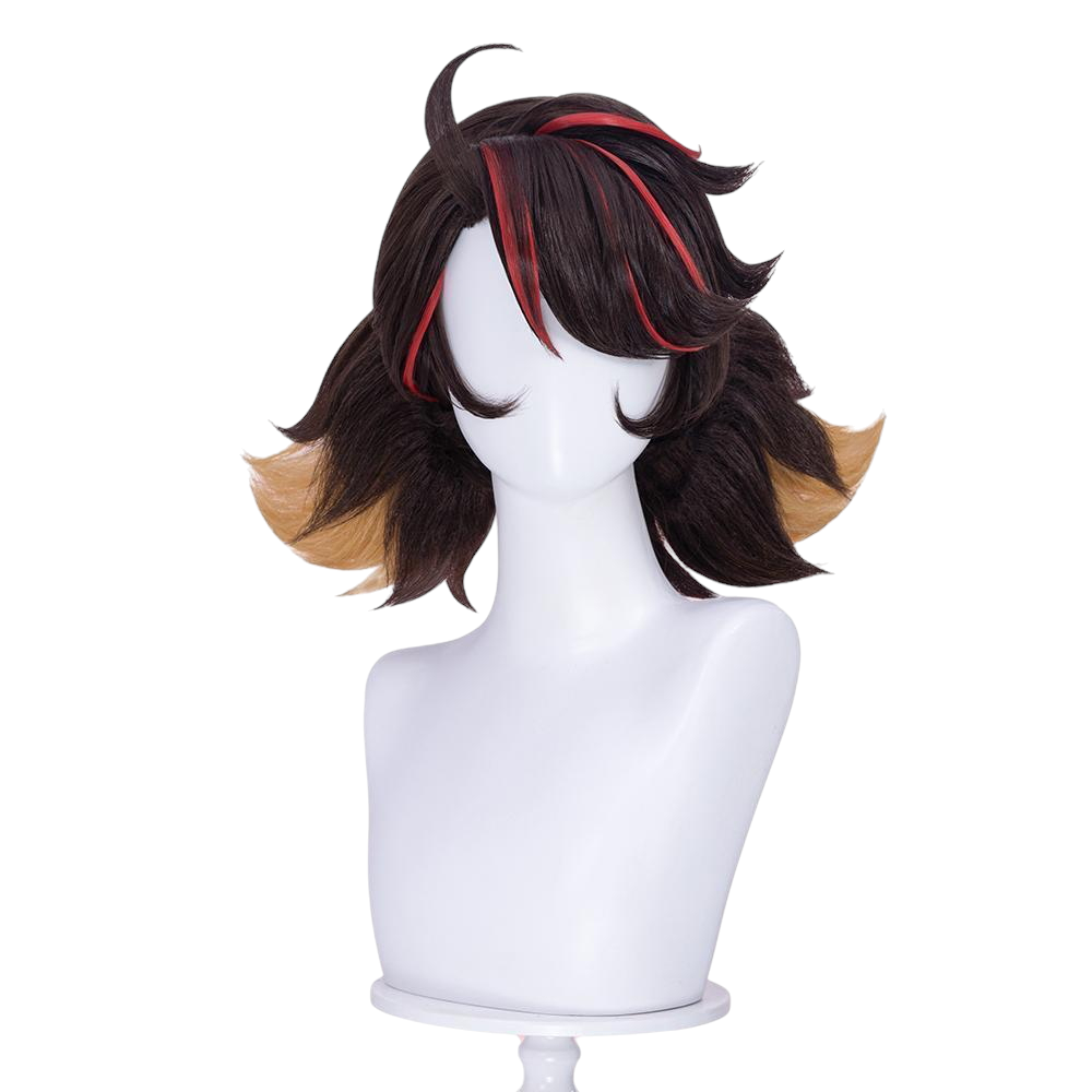 White Smoke Peni Parker Cosplay Wig - Marvel Rivals (Black Teased Roots Short) (FEVERCOS)