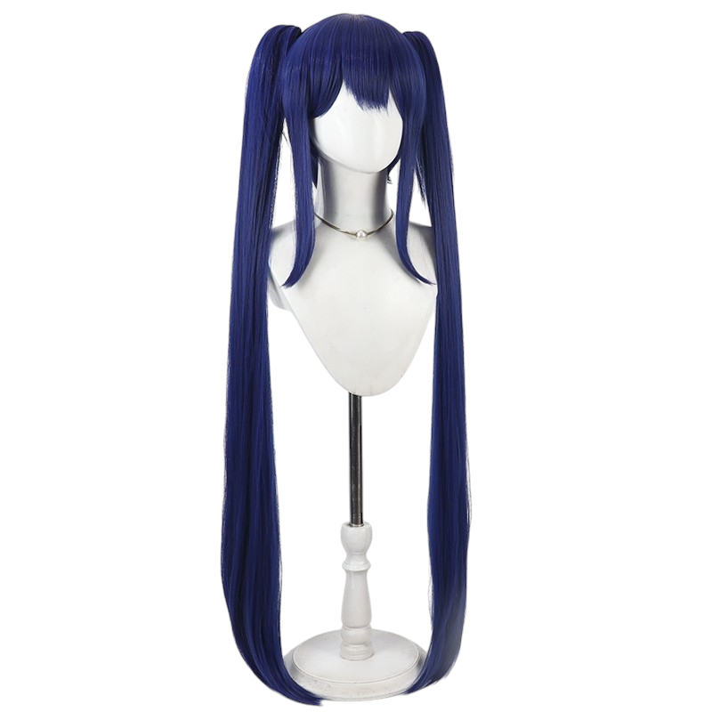 White Smoke Wendy Marvell Cosplay Wig - Fairy Tail (Dark Blue Twin Tails) (FEVERCOS)