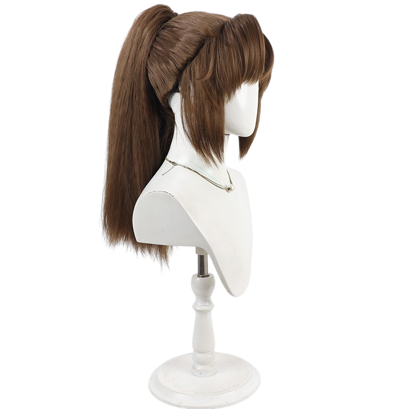 Light Gray Isaku Zenpoji Cosplay Wig - Nintama Rantaro (Brown Soft Ponytail) (FEVERCOS)