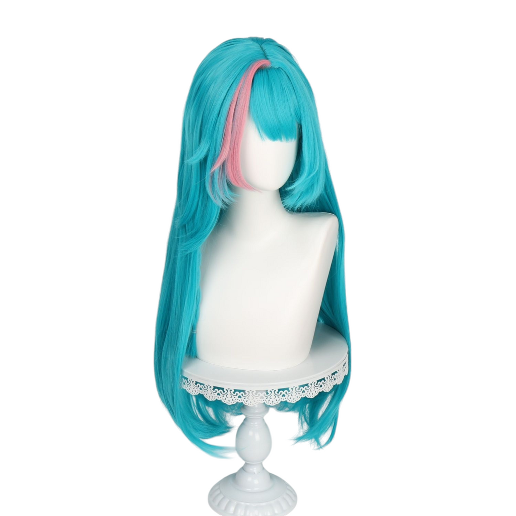 White Smoke Mint Cosplay Wig - Urban Anomaly (Pink Braided Rose Net) (FEVERCOS)