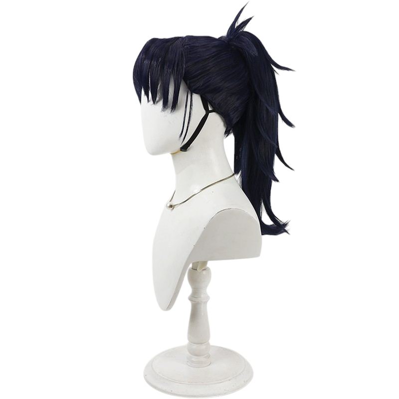 Light Gray Koheita Nanamatsu Cosplay Wig - Nintama Rantaro (Blue/Purple Spiky) (FEVERCOS)