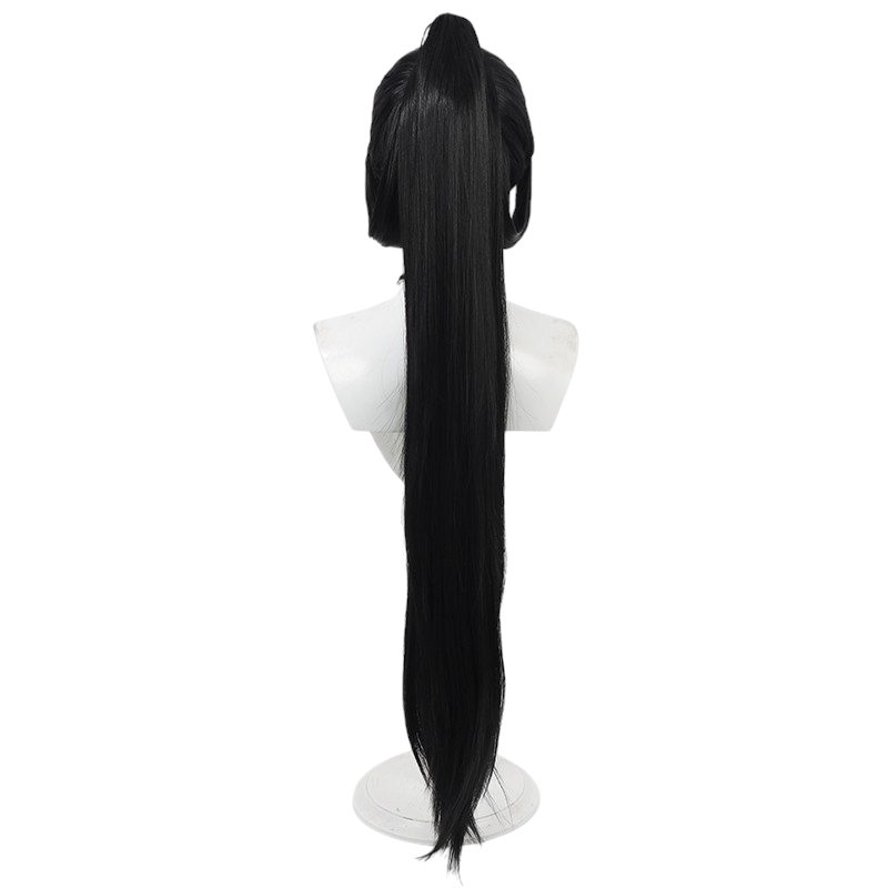 White Smoke Tokiyuki Hojo Cosplay Wig - The Elusive Samurai (Black Ponytail) (FEVERCOS)