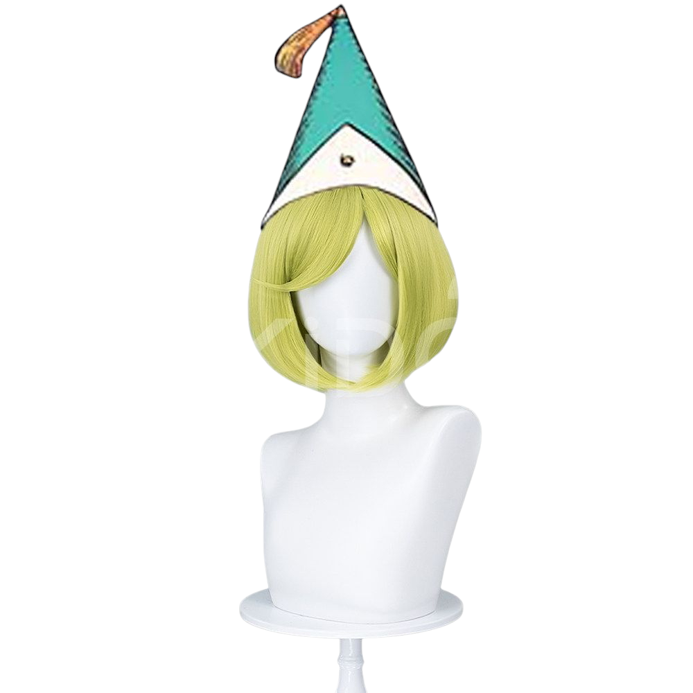 White Smoke Coco Cosplay Wig - Witch Hat Atelier (Yellow-Green Highlight Bob) (FEVERCOS)