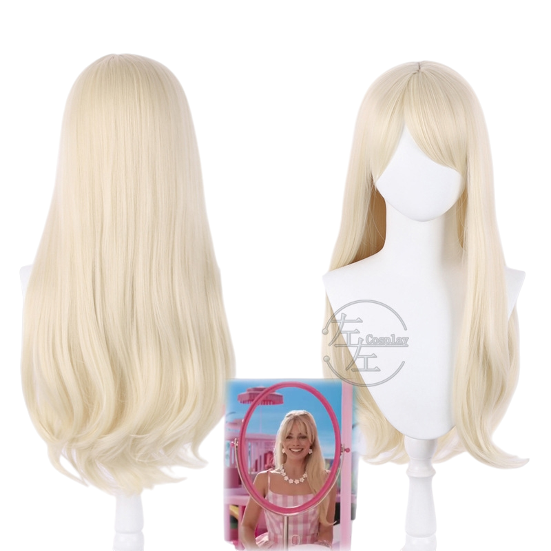 White Smoke Barbie Cosplay Wig - Barbie The Movie (Light Blonde Long Loose) (FEVERCOS)