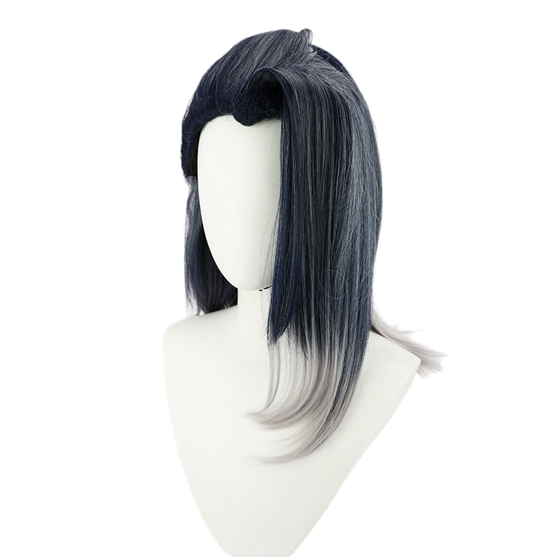 White Smoke Fade / Viper Style Cosplay Wig - Valorant (Black/Grey Widow's Peak Gradient) (FEVERCOS)
