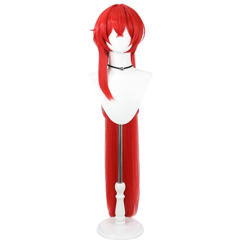 White Smoke Yinlin Cosplay Wig - Wuthering Waves (Red Ponytail Scalp) (FEVERCOS)