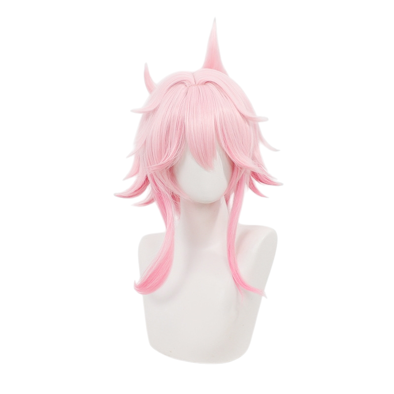 White Smoke Feiying Cosplay Wig - Honkai: Star Rail (Pink Gradient Bun Scalp) (FEVERCOS)