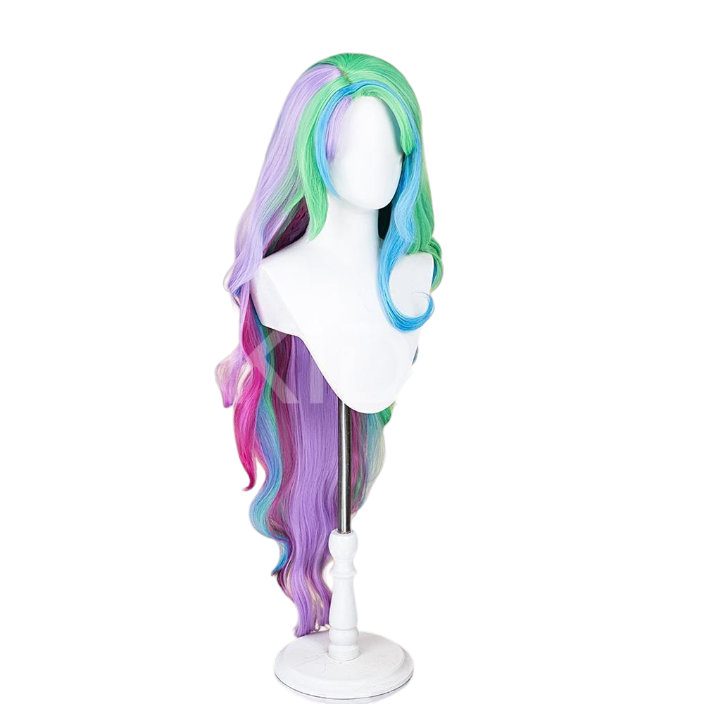 White Smoke Princess Celestia Cosplay Wig - My Little Pony (Multi-Color Layered Flow) (FEVERCOS)