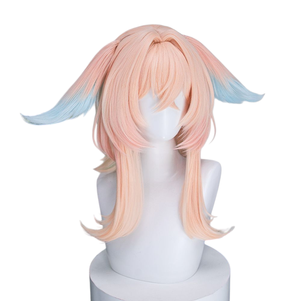 White Smoke Linnea Cosplay Wig - Genshin Impact (38cm Custom Color Detachable Ears) (FEVERCOS)