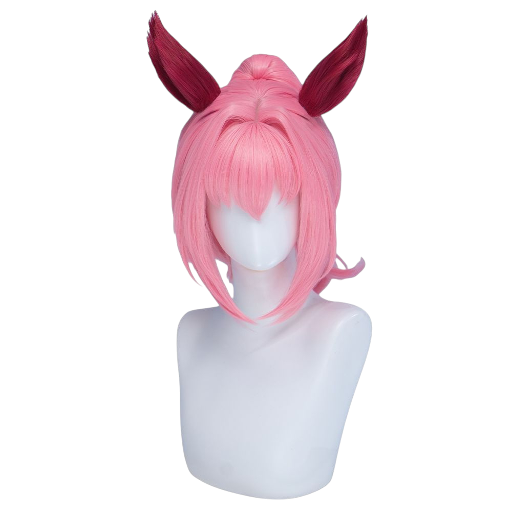 White Smoke Haru Urara Cosplay Wig - Uma Musume (Center Part Detachable Ponytails) (FEVERCOS)
