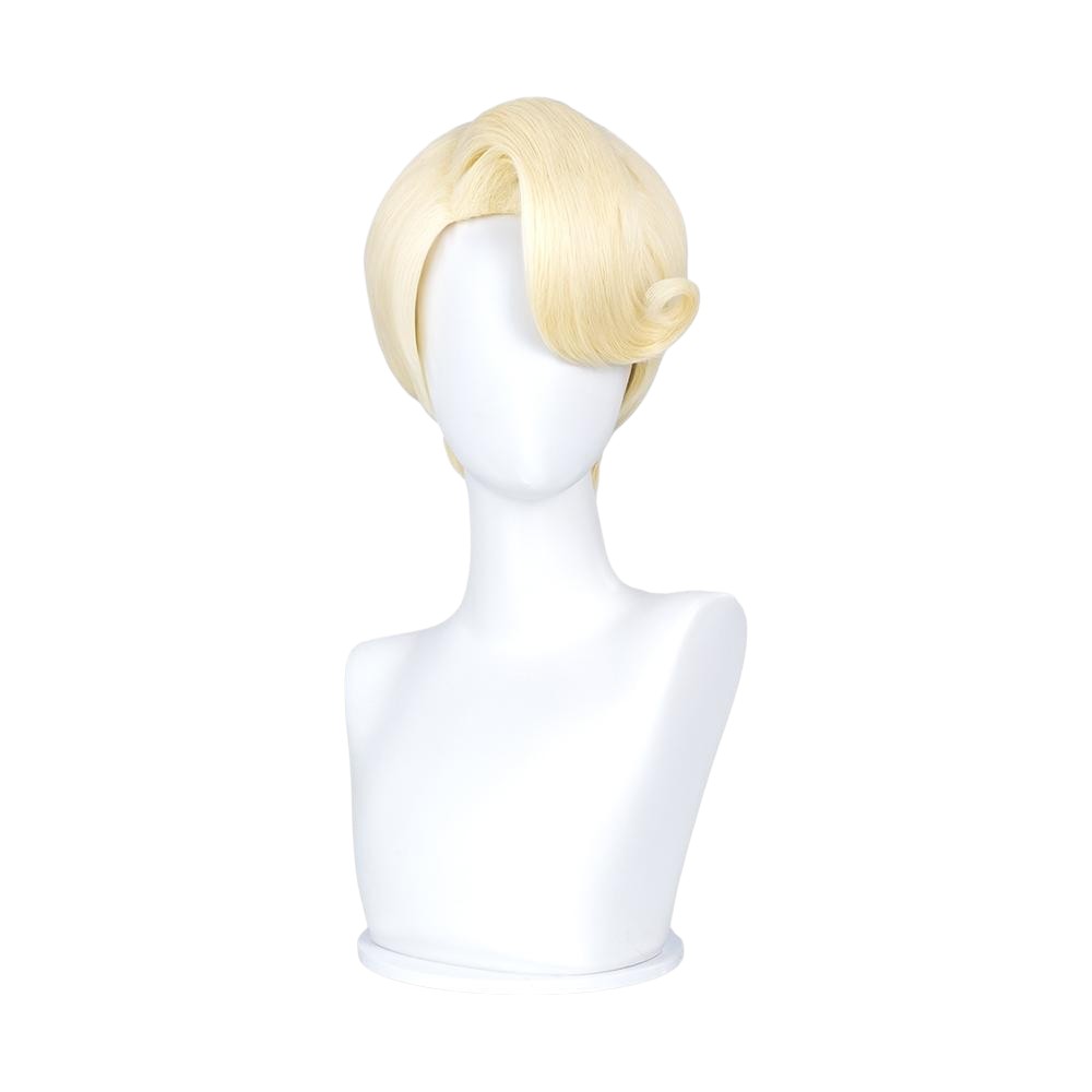White Smoke St. Peter Cosplay Wig - Hazbin Hotel (Micro-Crimped Teased Blonde) (FEVERCOS)