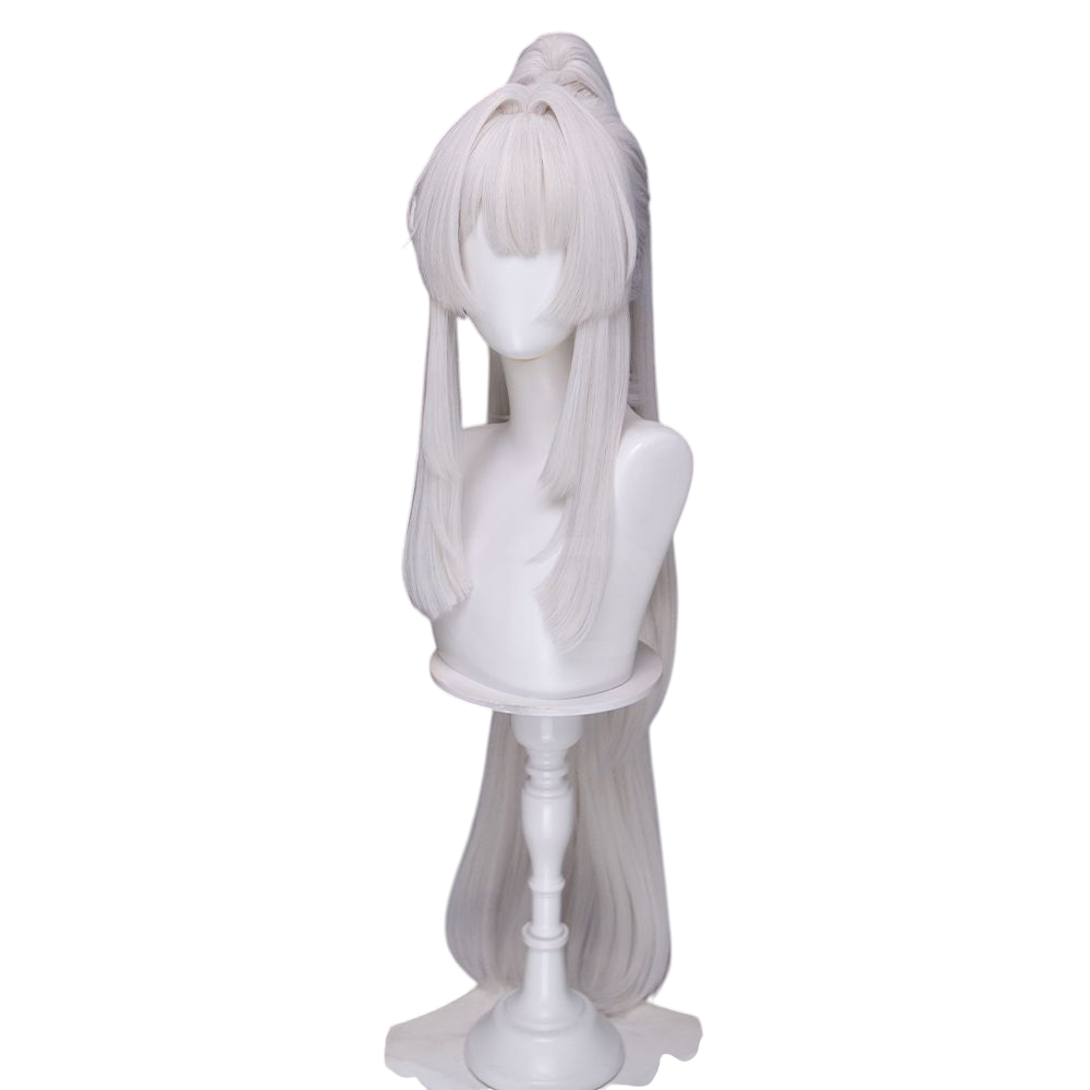 White Smoke Feixue (Hiyuki) Cosplay Wig - Wuthering Waves (Detachable Ponytail Scalp) (FEVERCOS)