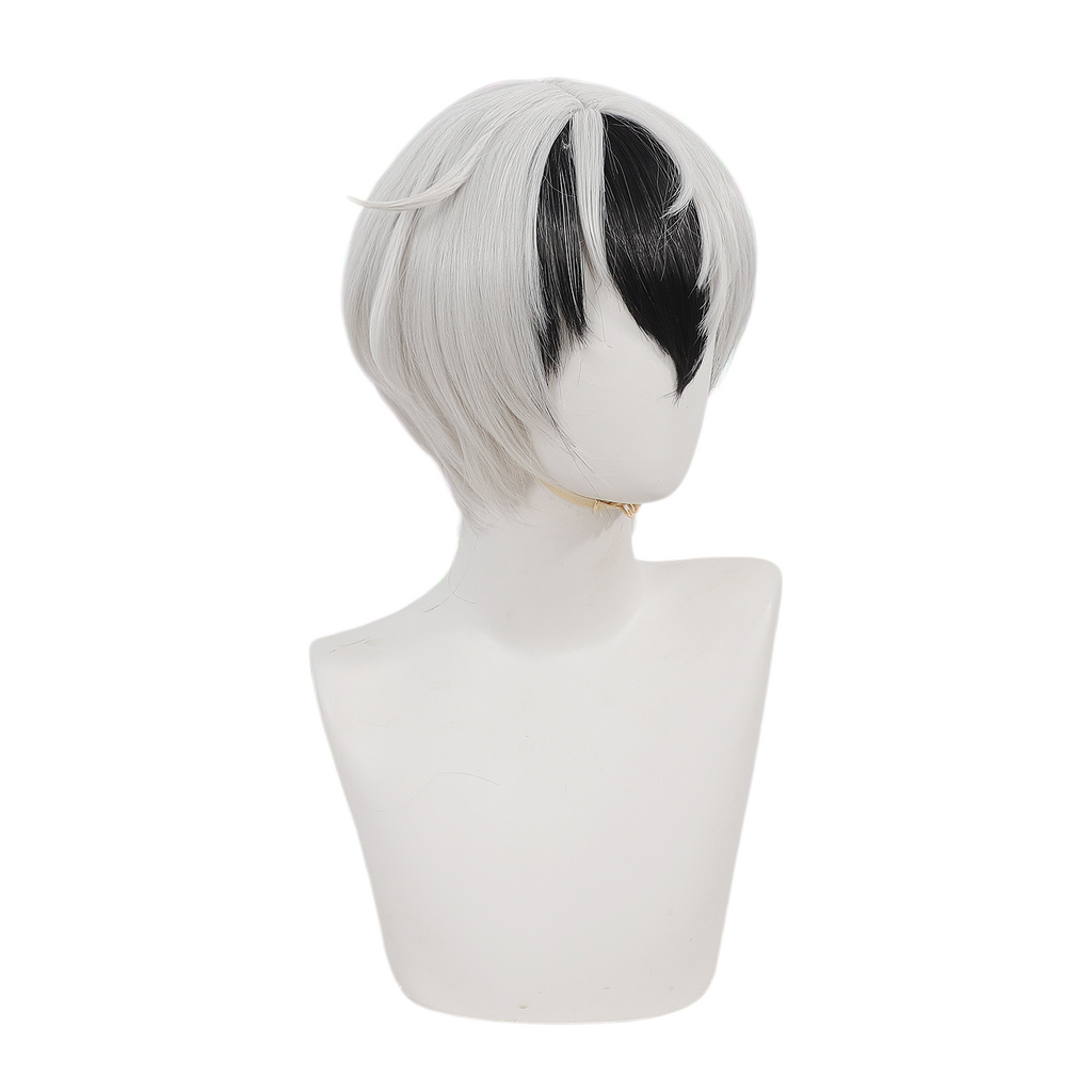 White Smoke Kurikara Gou Cosplay Wig - Touken Ranbu (Silver White Highlights) (FEVERCOS)