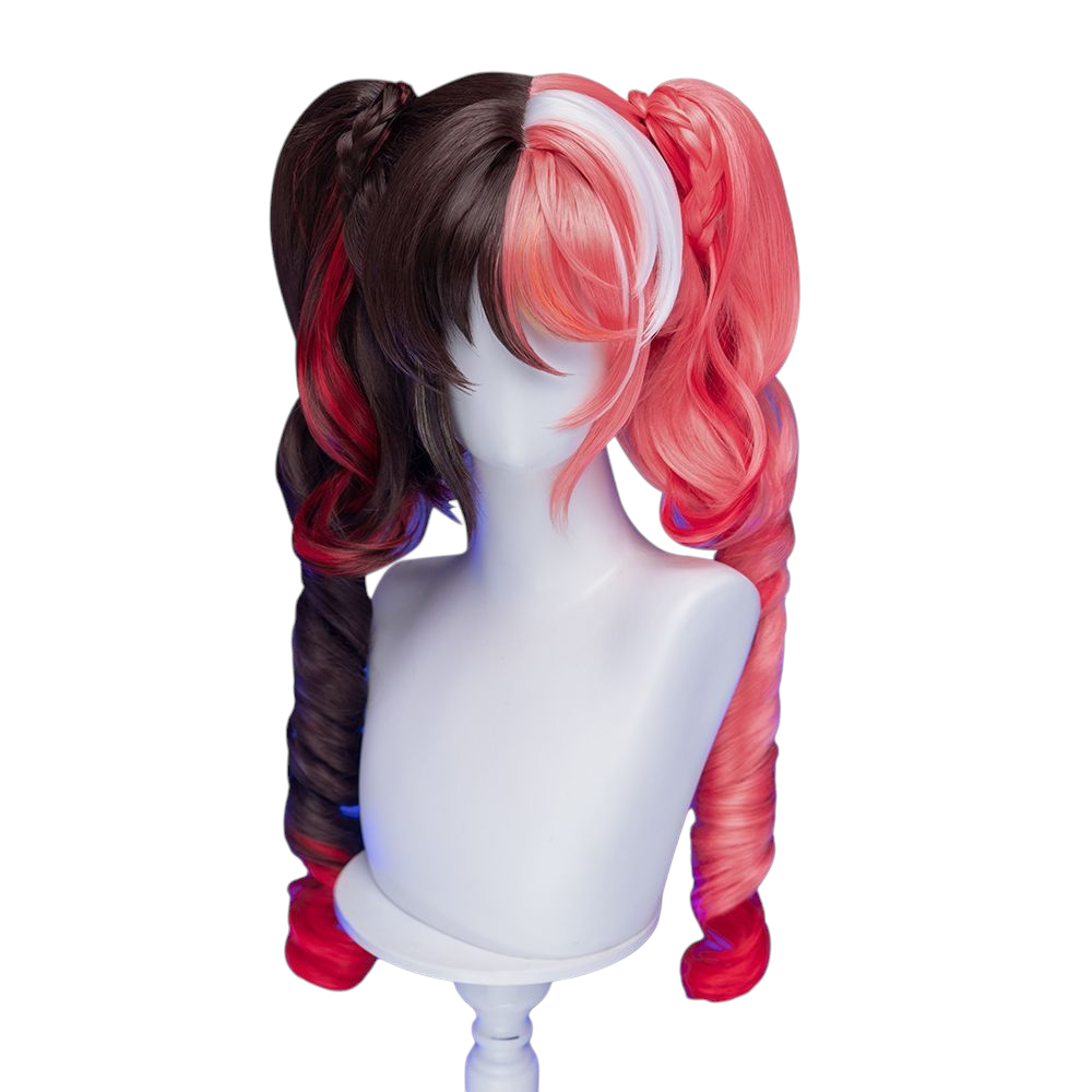 White Smoke Luna Snow (Cherry Sundae) Cosplay Wig - Marvel Rivals (Pink Detachable Ponytail) (FEVERCOS)