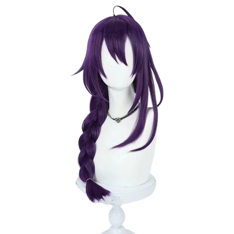 White Smoke Mayoi Ayase Cosplay Wig - Ensemble Stars!! ALKALOID (Purple/Green Split Braid) (FEVERCOS)