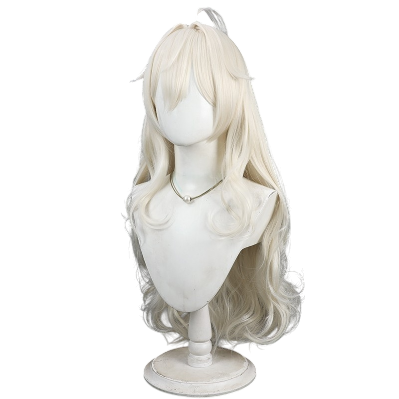 White Smoke Zanni (Battle Damaged) Cosplay Wig - Wuthering Waves (Pale Yellow Curly) (FEVERCOS)