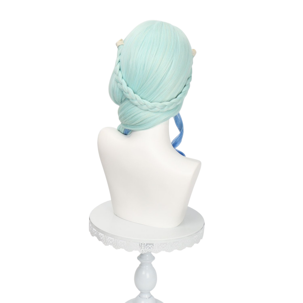White Smoke Naiad Grace Cosplay Wig - Identity V (Ice Blue Gradient Side Braid) (FEVERCOS)
