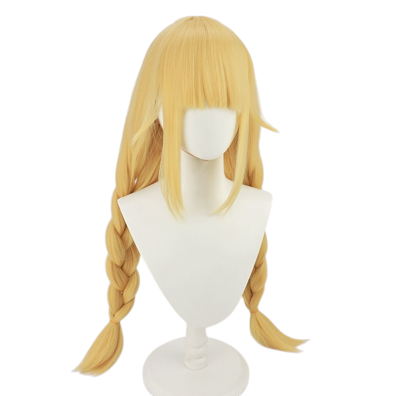 White Smoke Eiko Tsukimi Cosplay Wig - Ya Boy Kongming! (Golden Blonde Thick Braid) (FEVERCOS)