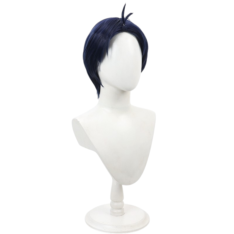 White Smoke Yuuki Wakura Cosplay Wig - Chained Soldier (Dark Blue Spiky) (FEVERCOS)