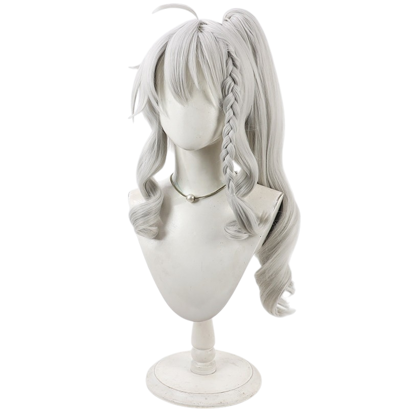 White Smoke Sora Niimi Cosplay Wig - 9-nine- (Silver White Ponytail) (FEVERCOS)