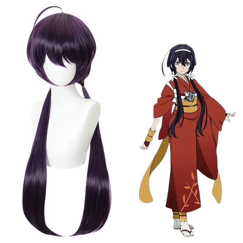 White Smoke Kyouka Izumi Cosplay Wig - Bungo Stray Dogs (Dark Blue Twin Tails) (FEVERCOS)