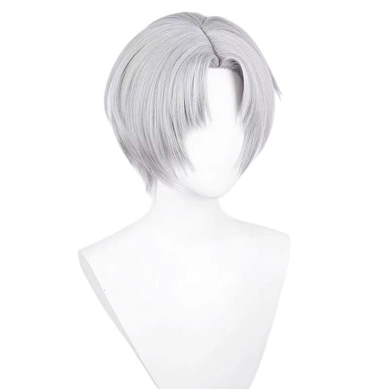 White Smoke Charlie Su Cosplay Wig - Light and Night (Silver Grey Center Part) (FEVERCOS)