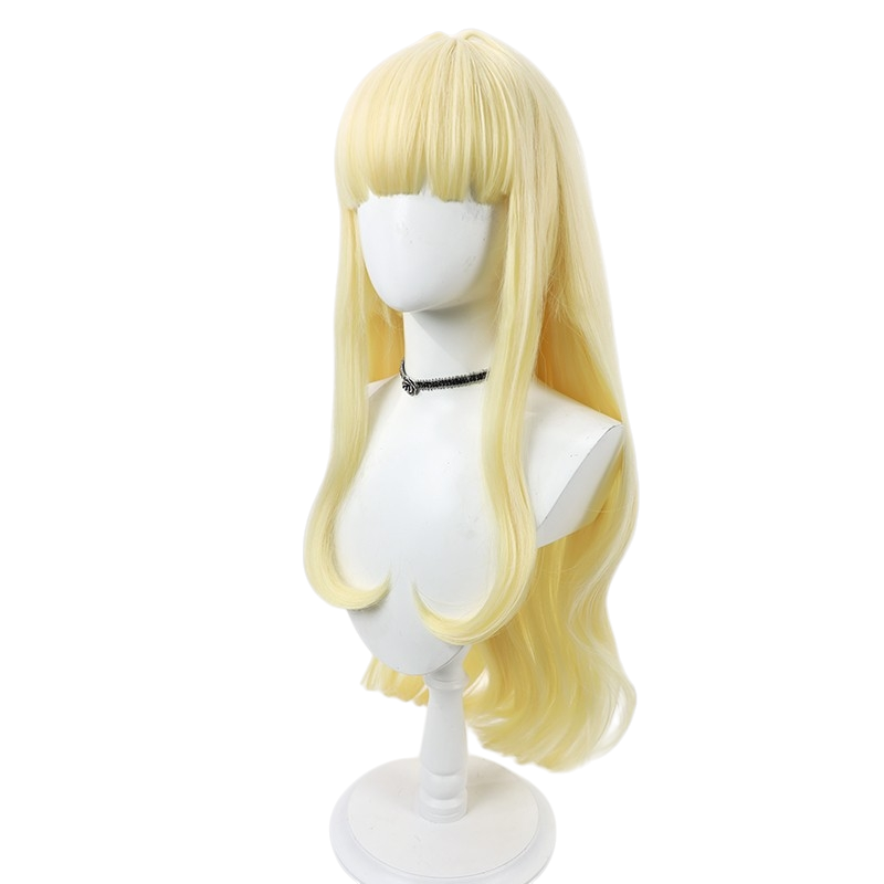 White Smoke Kaoruko Tenkawa Cosplay Wig - Gushing over Magical Girls (Magia Sulfur Yellow Curly) (FEVERCOS)