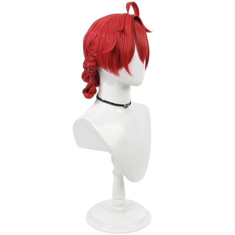 White Smoke Danjin Cosplay Wig - Wuthering Waves (Red Integrated Braided Updo) (FEVERCOS)