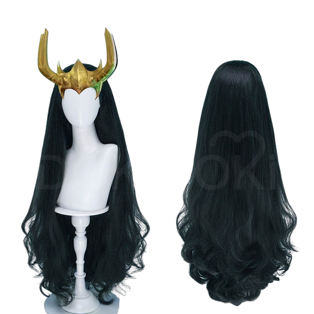 White Smoke Lady Loki / Sylvie Cosplay Wig - Marvel Rivals (90cm Wrapped Bangs Wavy) (FEVERCOS)