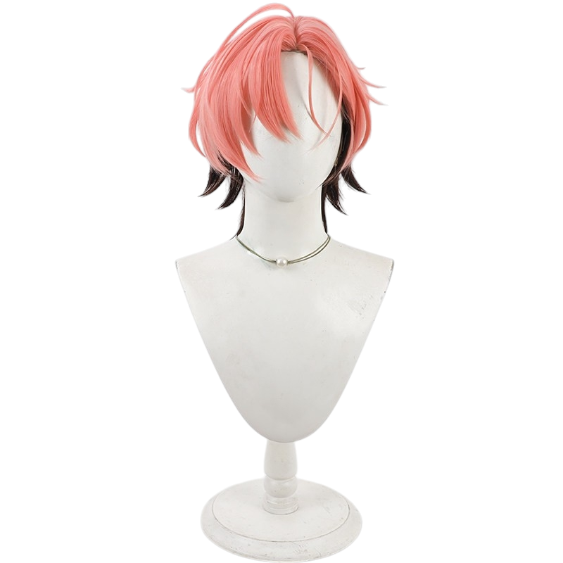 White Smoke Mashu Kudou Cosplay Wig - Ensemble Stars!! (Orange/Pink Layered Scalp) (FEVERCOS)