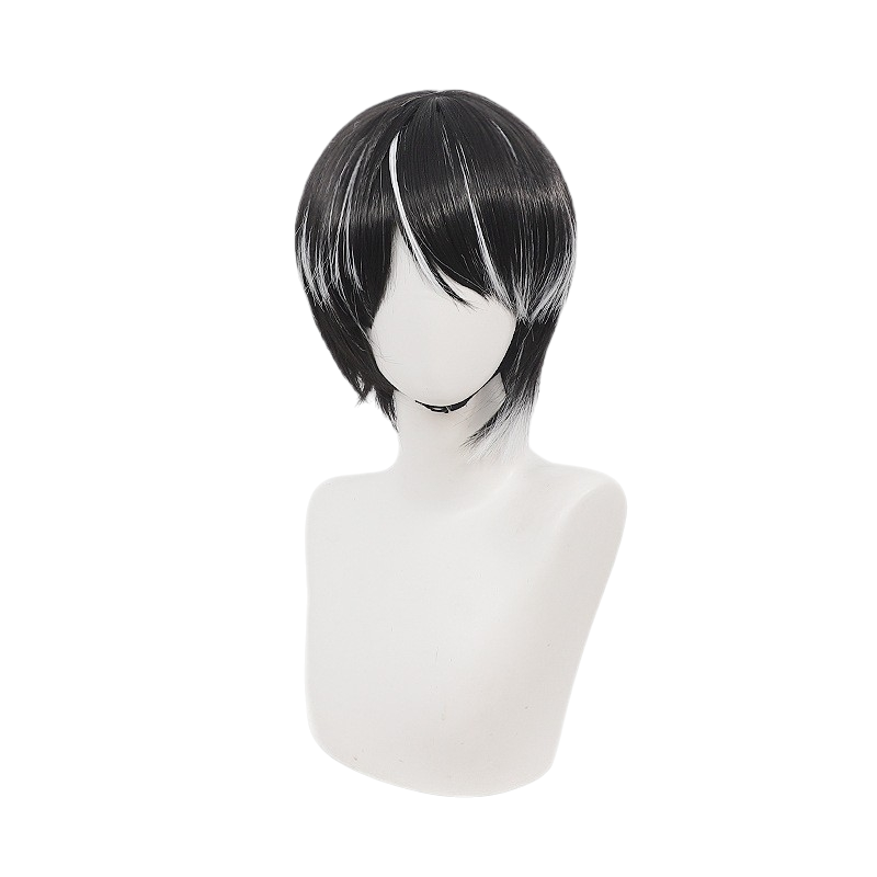 White Smoke Knox (KR ZZZ) Cosplay Wig - (Black/White Highlight Short) (FEVERCOS) Kamen Rider