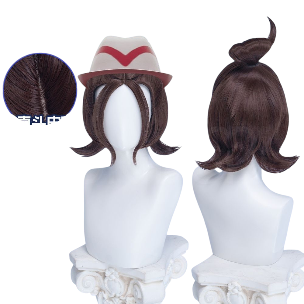 White Smoke Seisai Cosplay Wig - Pokemon Legends: Z-A (Brown Tied Up Scalp) (FEVERCOS)
