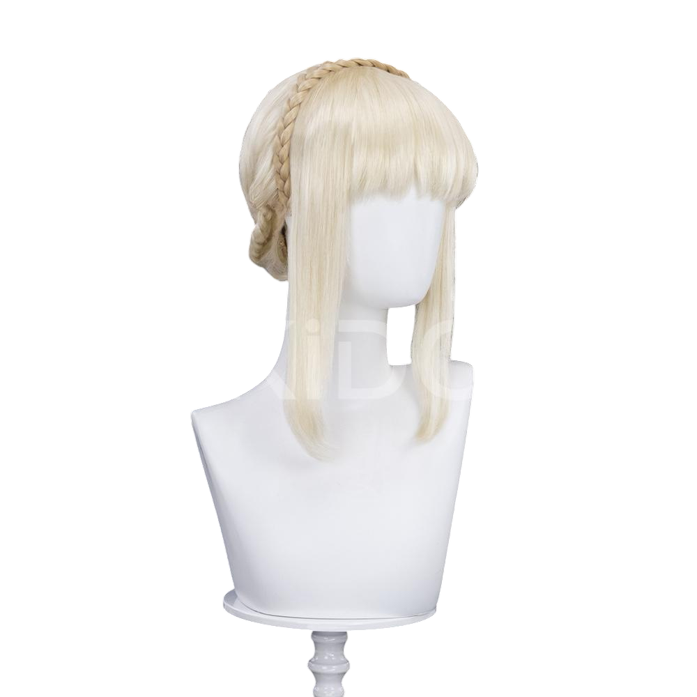 White Smoke Needle Knight Leda Cosplay Wig - Elden Ring (Blonde Braided Updo) (FEVERCOS)