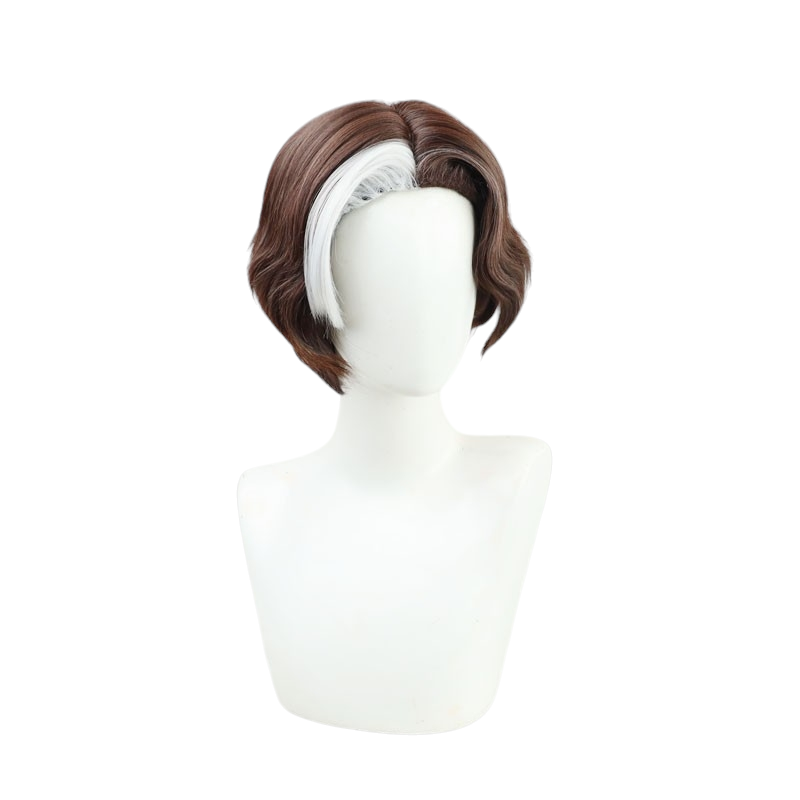 White Smoke Emet-Selch Cosplay Wig - Grand Architect (Black/White Skunk Stripe) (FEVERCOS)