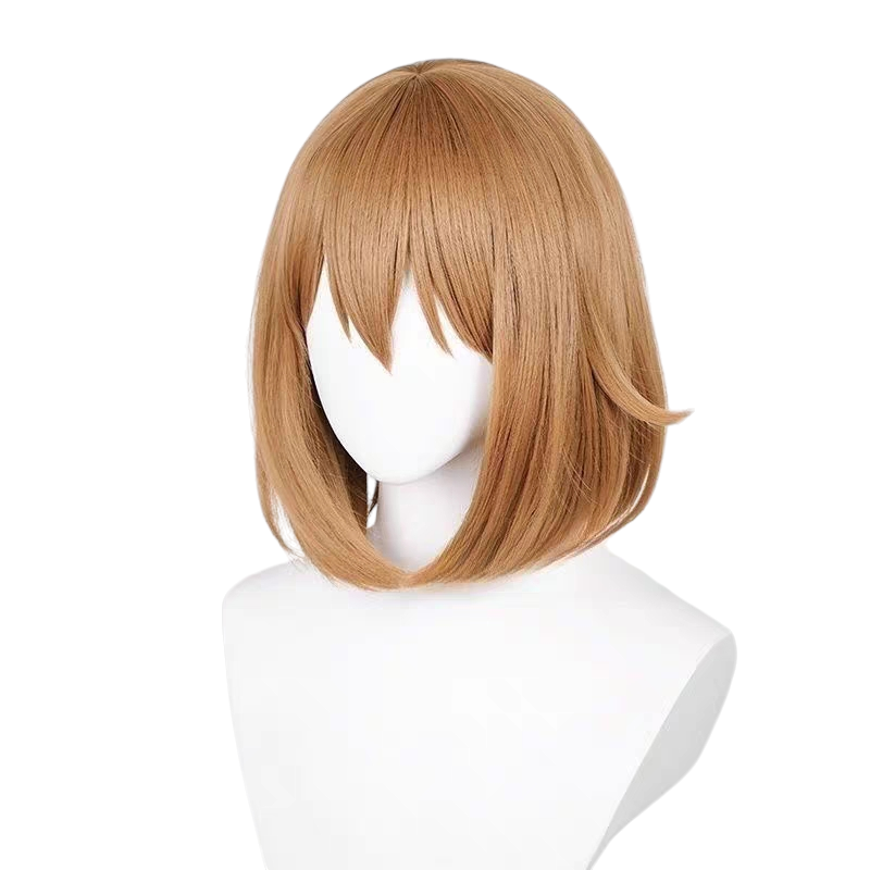 White Smoke Yui Hirasawa Cosplay Wig - K-ON! (Brown Bob Styled) (FEVERCOS)