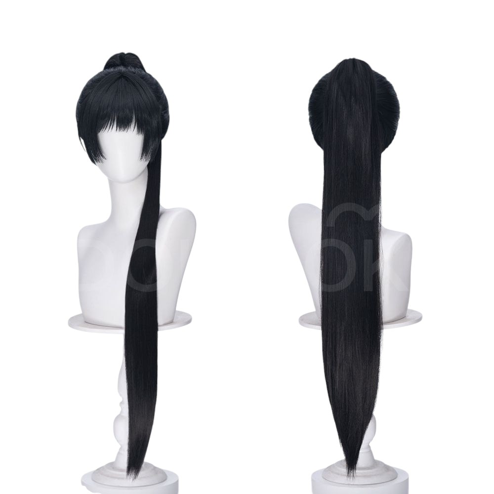 White Smoke Seira Cosplay Wig - The Summer You Were There (Black Detachable Ponytail) (FEVERCOS)