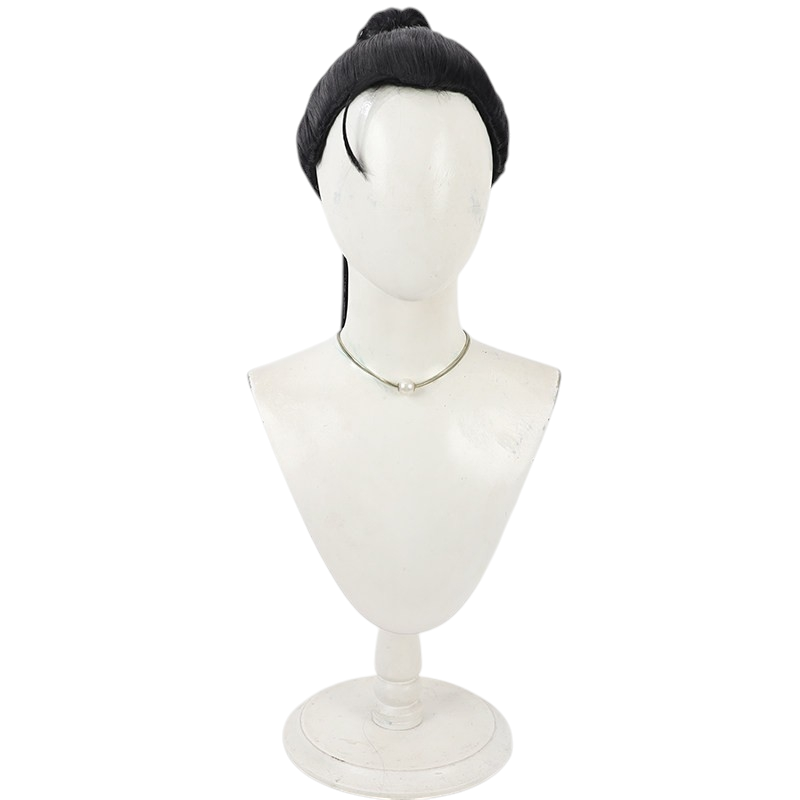 White Smoke Shuro (Toshiro) Cosplay Wig - Delicious in Dungeon (Black Detachable Ponytail) (FEVERCOS)