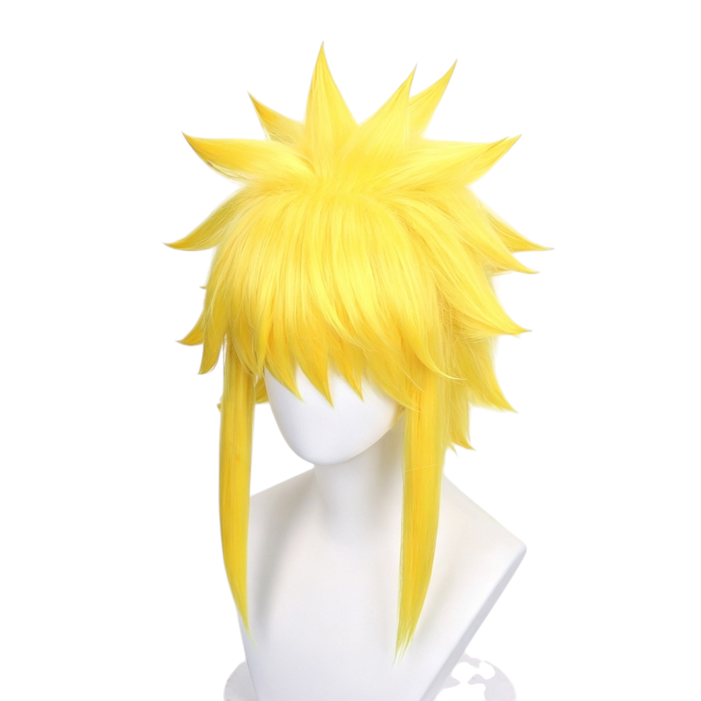 White Smoke Minato Namikaze Cosplay Wig - Naruto (Yellow Spiky Medium) (FEVERCOS)