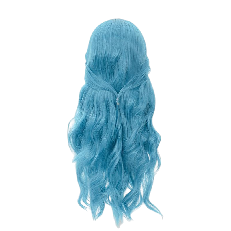 White Smoke Nefertari Vivi Cosplay Wig - One Piece (Light Blue Wavy Long) (FEVERCOS)