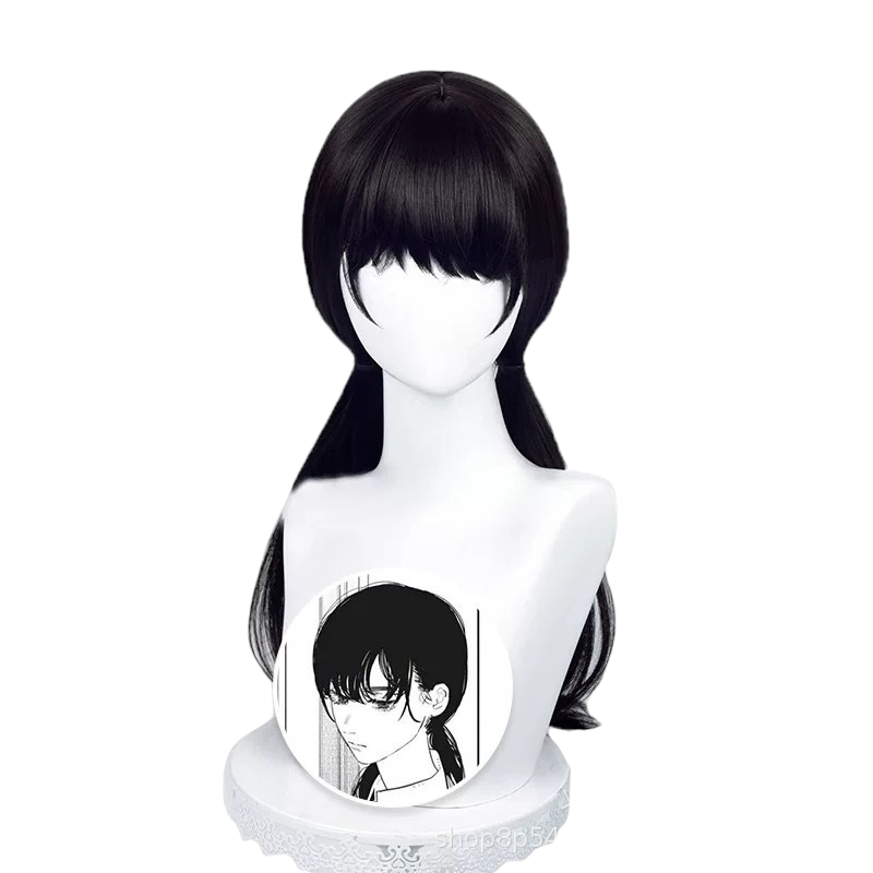 White Smoke Asa Mitaka / Yoru Cosplay Wig - Chainsaw Man Part 2 (Black Twin Tails/Loose) (FEVERCOS)