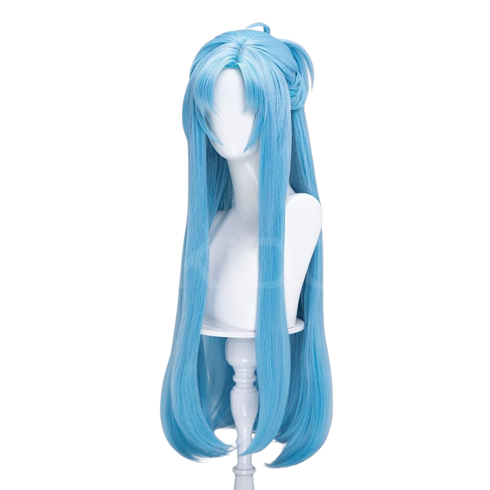 White Smoke Asuna (Undine Ver.) Cosplay Wig - Sword Art Online (Blue Tied Long Scalp) (FEVERCOS)