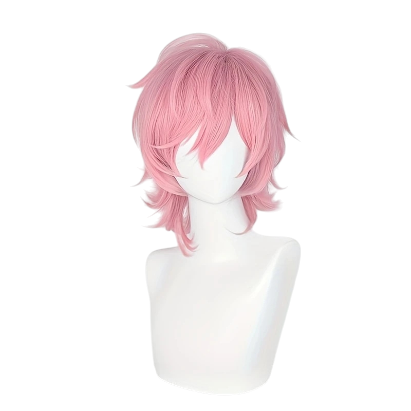 White Smoke Ayato Yuri Cosplay Wig - Yarichin Bitch Club (Pink Short Bob) (FEVERCOS)