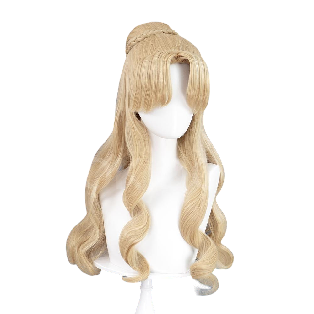 White Smoke Audrey Hall Cosplay Wig - Lord of the Mysteries (Blonde Teased Bangs Bun) (FEVERCOS)