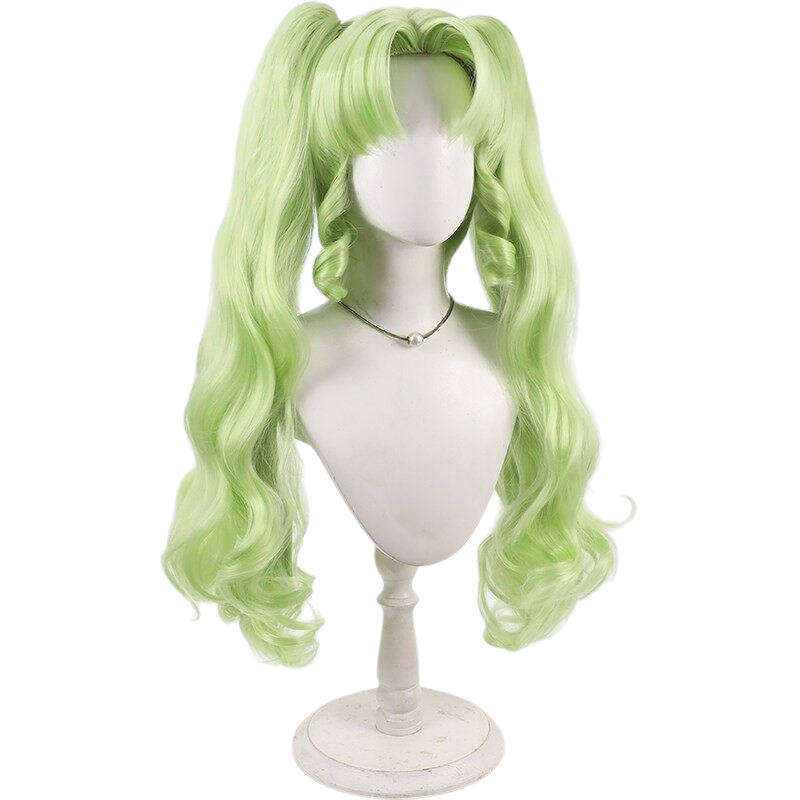 White Smoke Falulu Cosplay Wig - PriPara (Green Detachable Twin Tails) (FEVERCOS)