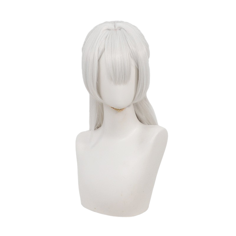 Light Gray Genzuki Tojiro Cosplay Wig - Nijisanji / VTuber (Red Ponytail Scalp) (FEVERCOS)