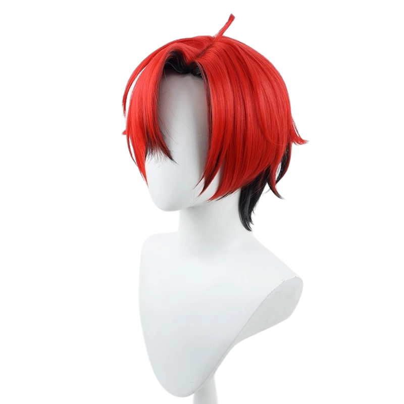 White Smoke Machina X Flayon Cosplay Wig - Hololive English (Red Styled Layered) (FEVERCOS)