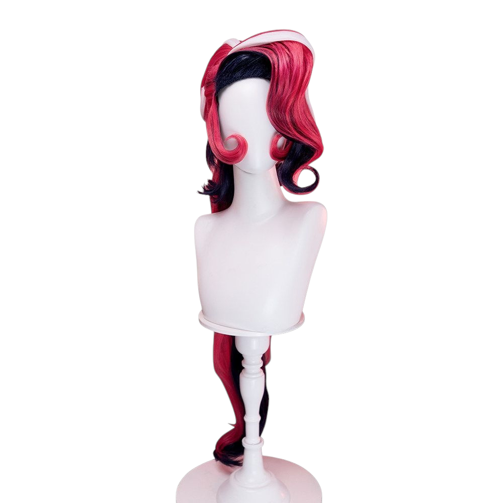 White Smoke Velvette (Single Ponytail Ver.) Cosplay Wig - Hazbin Hotel (Teased Detachable Tail) (FEVERCOS)