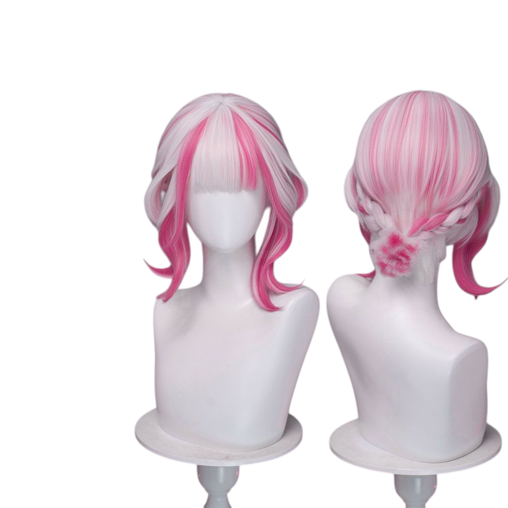 White Smoke Psylocke (Strawberry Mochi) Cosplay Wig - Marvel Rivals (33cm Pink Tied Up) (FEVERCOS)