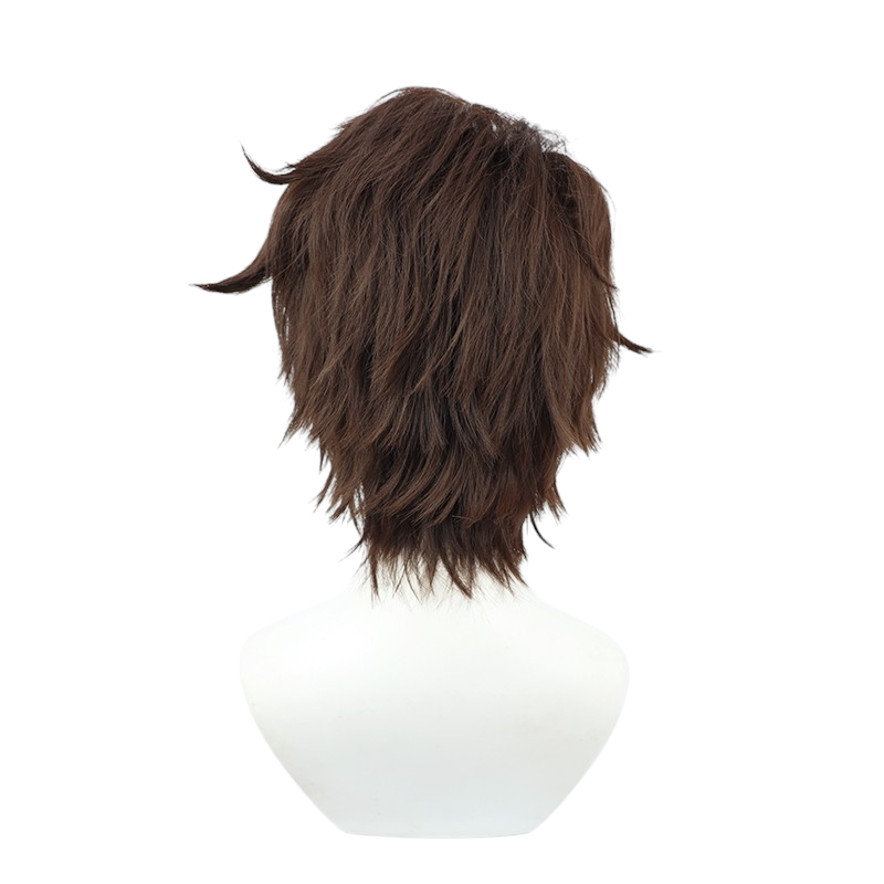 White Smoke Sosuke Aizen Cosplay Wig - BLEACH (Brown Teased Slick Back) (FEVERCOS)